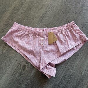 SKIMS Pink Checkered Women's Shorts